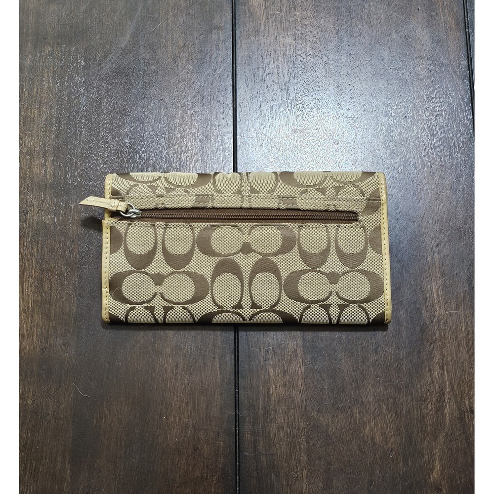 Coach F13739 Signature Soho Flap Shoulder Bag Purse Tan With Matching Wallet Y2K - Picture 12 of 14